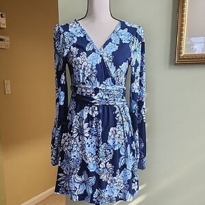 Navy Floral Long Sleeve Romper.  Lilly Pulitzer